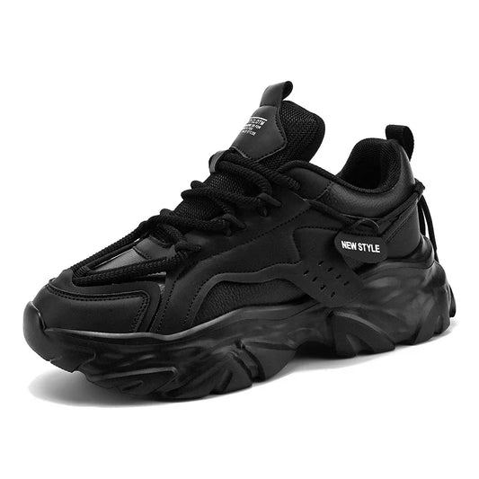 Lightweight Men's White Sneakers - Sport Casual Lace-up Shoes
