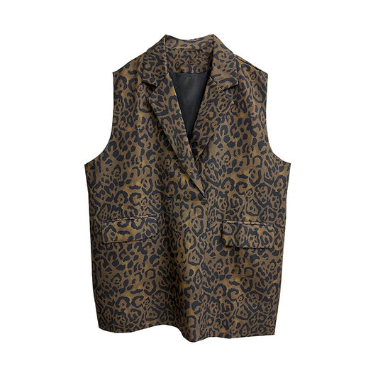 Leopard Print Vest Dress - Casual A-Line Skirt for Spring/Summer Fashion