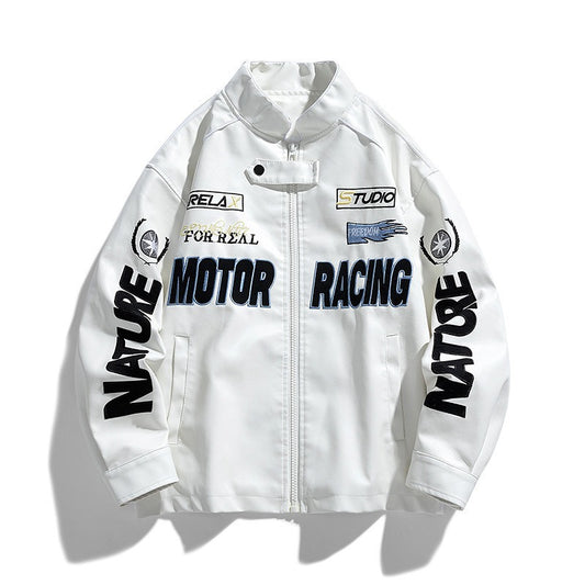 Men's Motorcycle Leather Jacket - Stylish PU Racing Suit for Bikers
