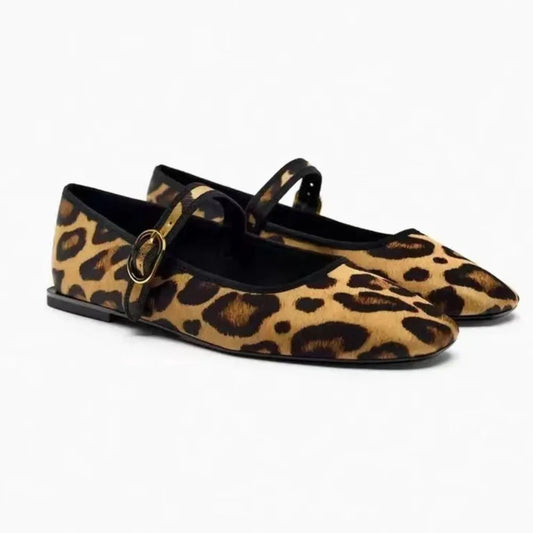 Stylish Square Toe Flat Slip-Ons - Comfortable Suede with Rubber Sole