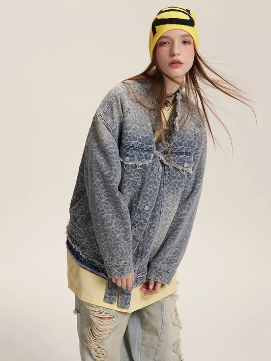 Women's Stand Collar Spotted Pattern Jacket - Spring Streetwear Coat