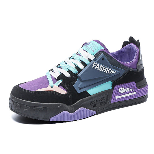 Men’s Fashion Skateboard Sneakers - Casual Lace-Up Running Shoes